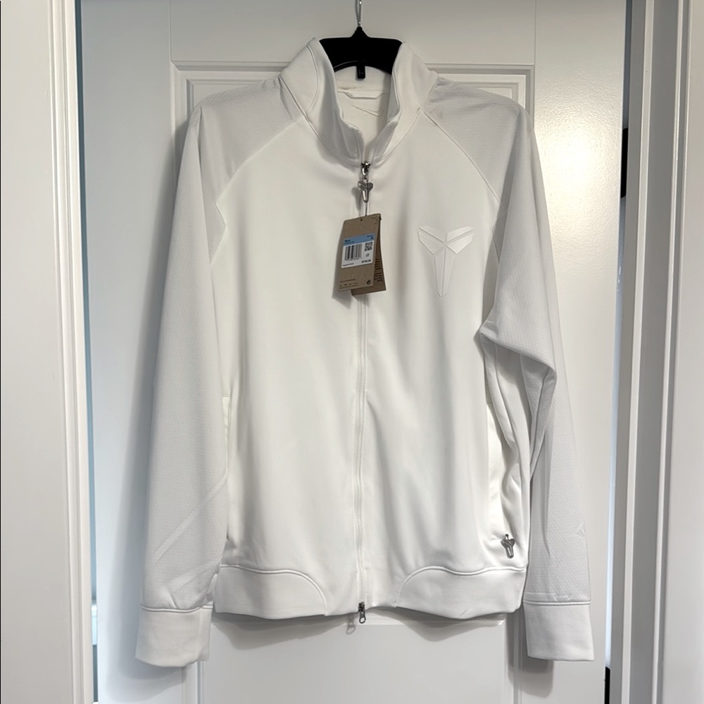 Nike White Performance Jacket with Full-Length Zipper